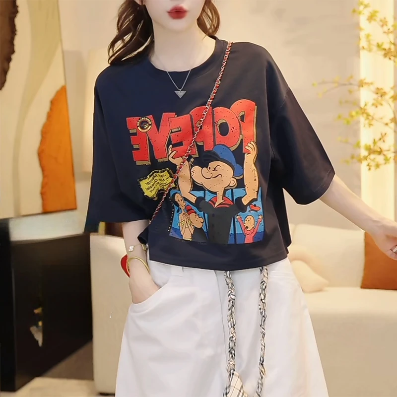 洋气减龄字母印花短袖T恤女夏季2025年新款设计感潮流百搭上衣潮