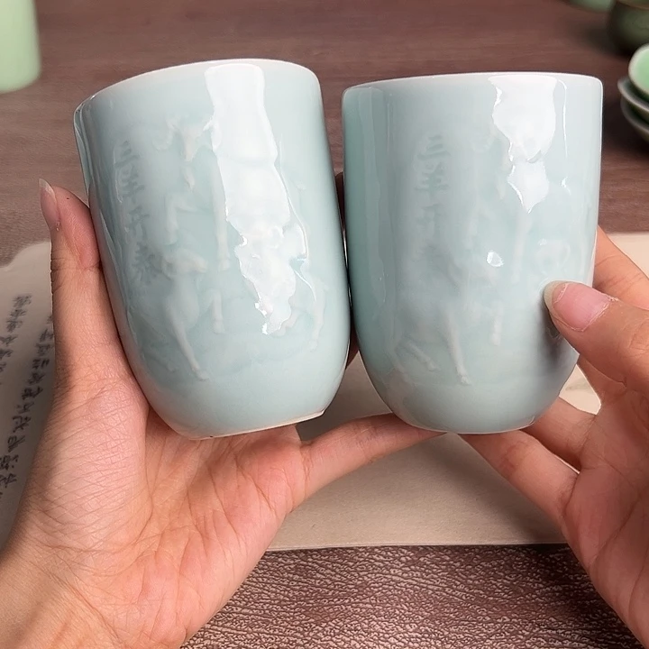 龙泉云间青瓷小米茶器
