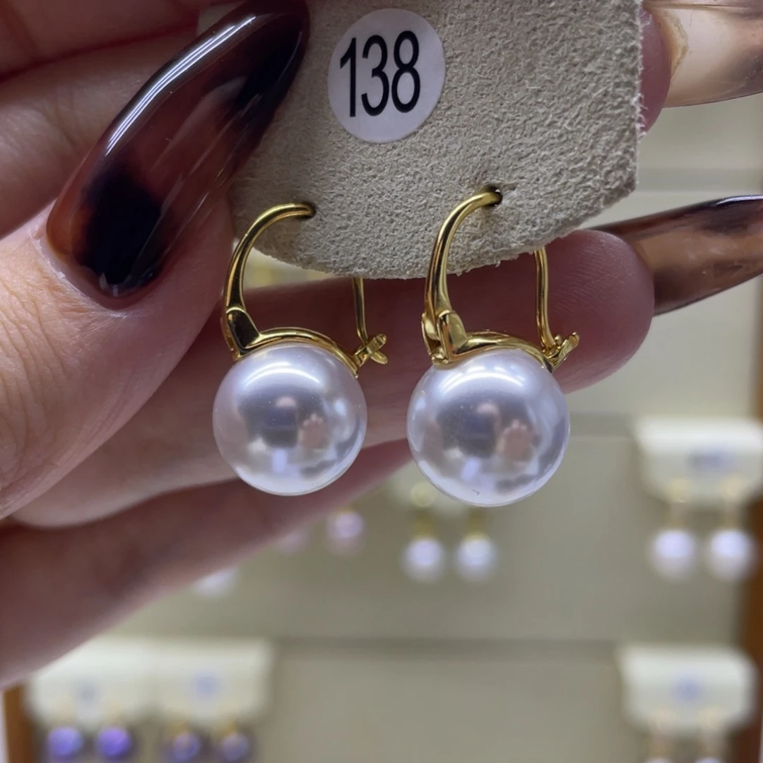 淡水珍珠耳饰银S925镶嵌