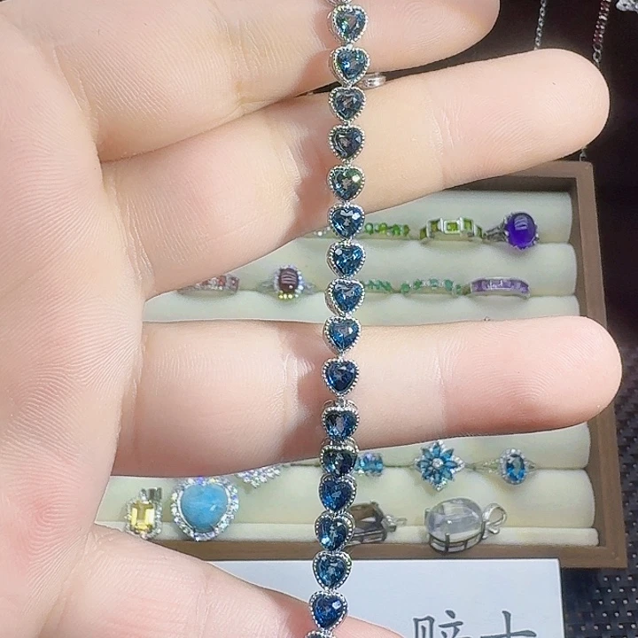 手链银S925镶嵌托帕石
