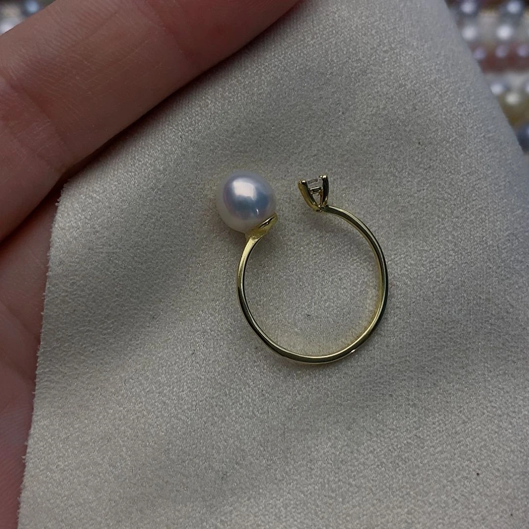 【闪购商品】戒指银S925镶嵌淡水珍珠