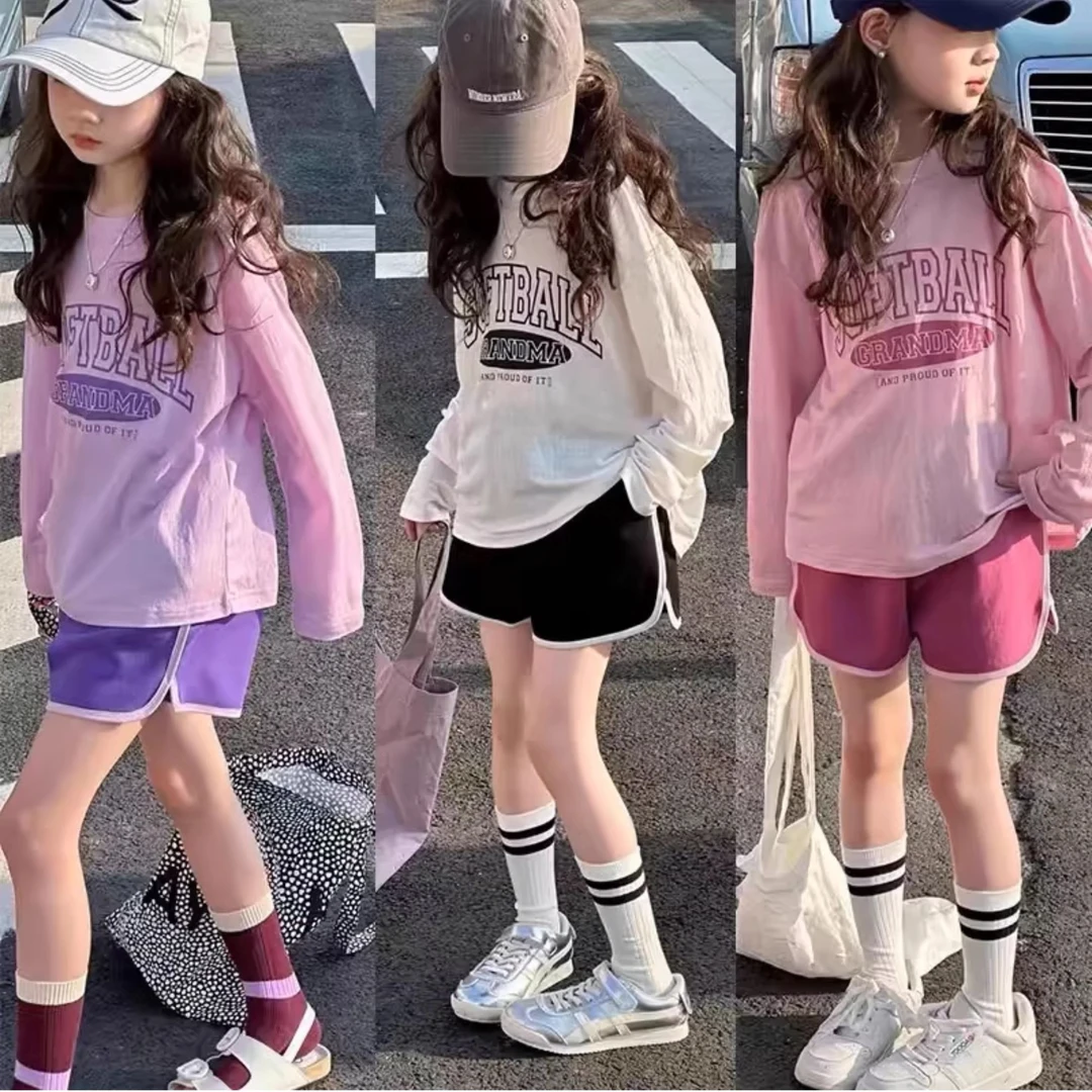 女童夏季防晒衣两件套2025新款女孩夏款超薄长袖皮肤衣短裤运动套