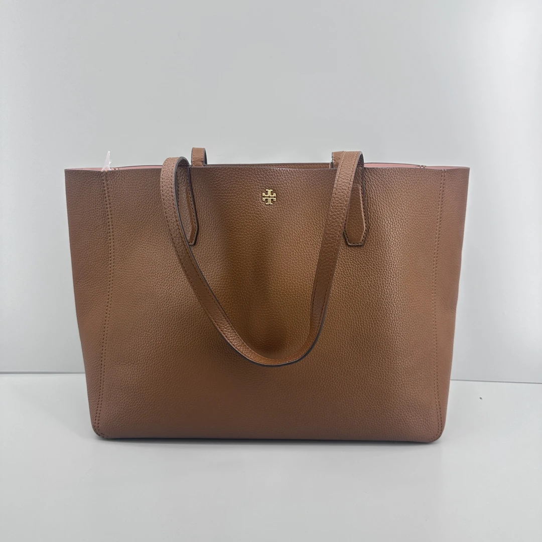 95新 TORY BURCH/汤丽柏琦 棕色大号托特包36x30x15L122813