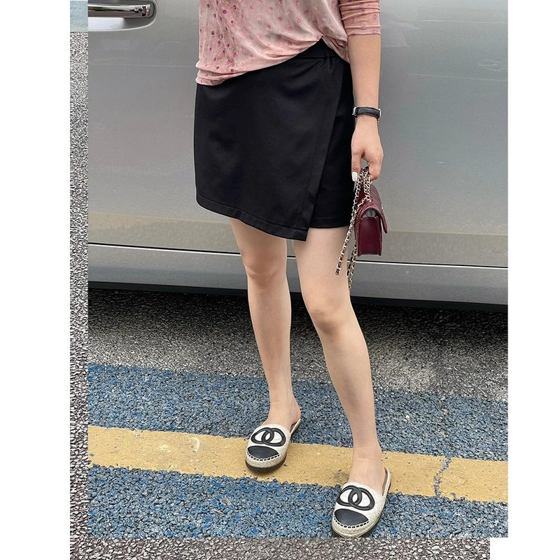 WenWen小个子高腰显瘦不规则2025夏新时尚百搭a字短裙裤裙3770