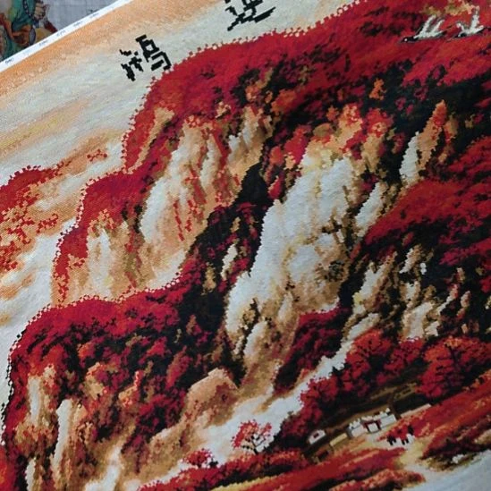 棉纯手工绣好的十字绣成品鸿运当头3米