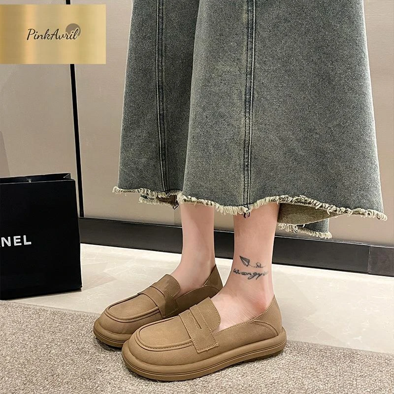 PinkAvril法式晚风温柔平底单鞋女春秋玛丽珍小皮鞋2025新款百搭