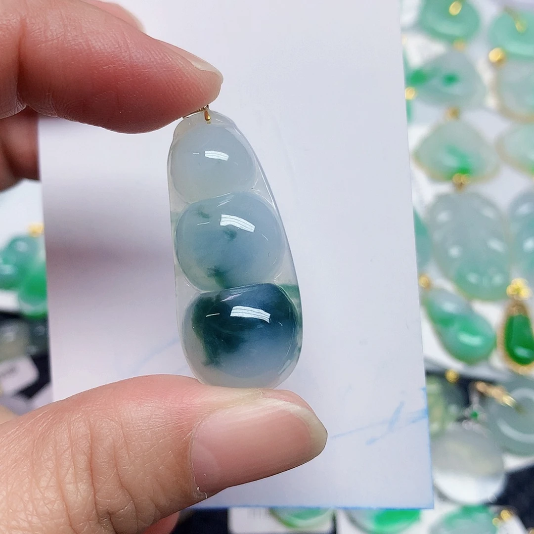 翡翠18K金镶嵌颈饰367889