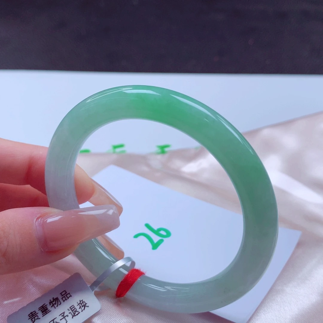 翡翠手镯未镶嵌天然缅甸翡翠A货手镯 26号