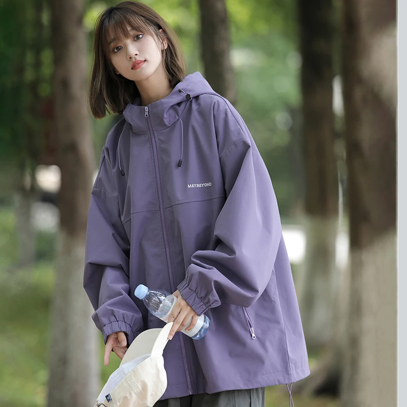 cleanfit绝绝紫夹克男女春秋美式户外登山防风防水冲锋衣连帽外套