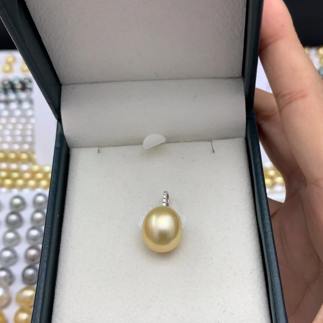 海水珍珠裸珠12-13mm南洋金珠