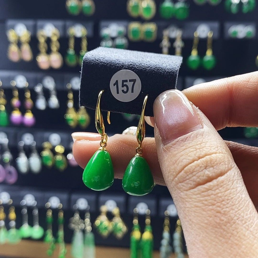 翡翠未镶嵌耳饰157