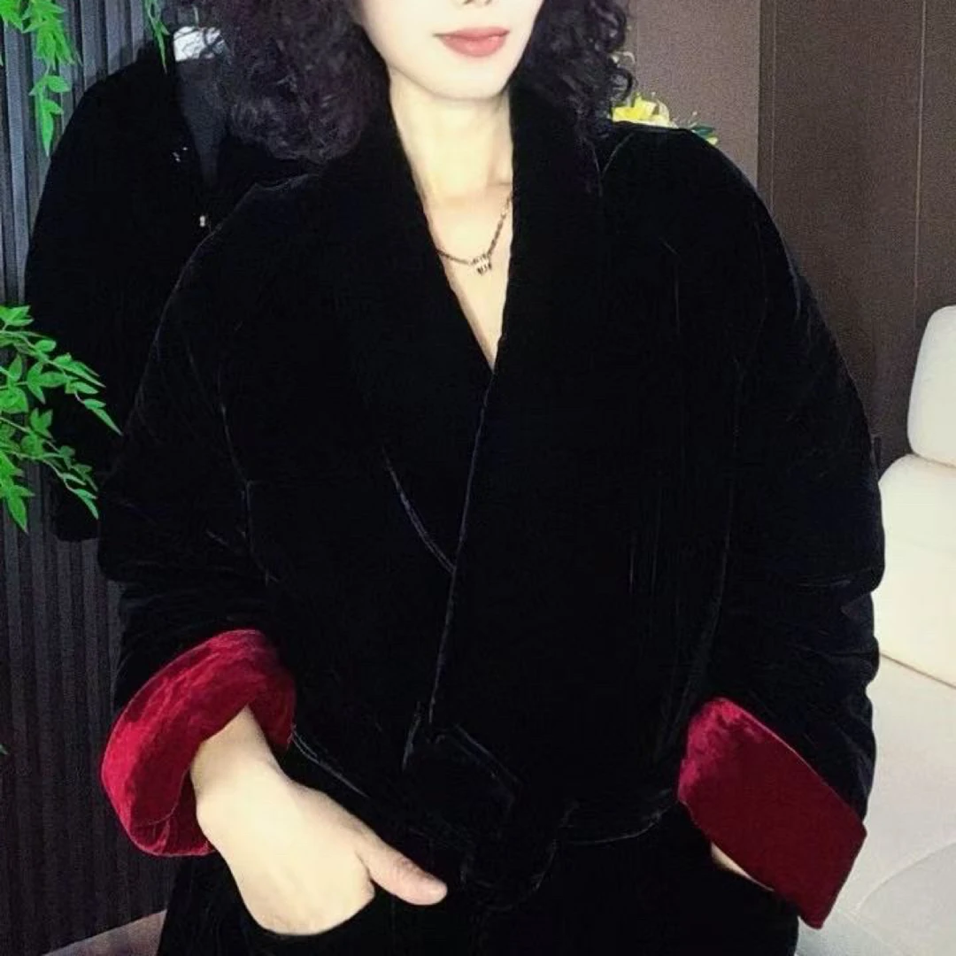 轻熟风冬季显瘦加棉中长款ins外套秋冬宽松加绒加厚保暖百搭时尚