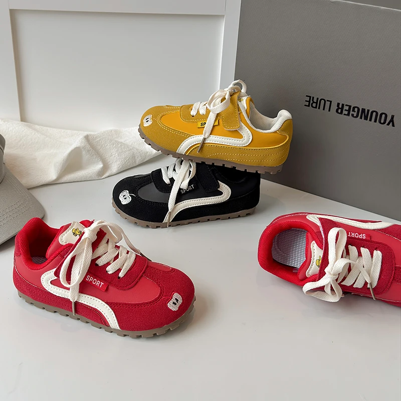 儿童德训鞋春秋款男童秋季ins中国风跑步鞋小众透气女鞋女运动鞋