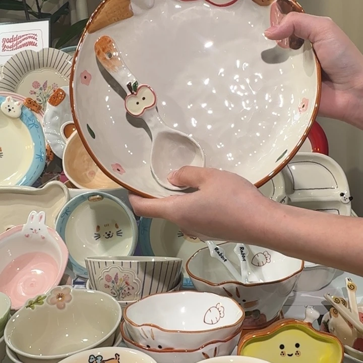 陶瓷8英寸海派甜心带勺子2件套