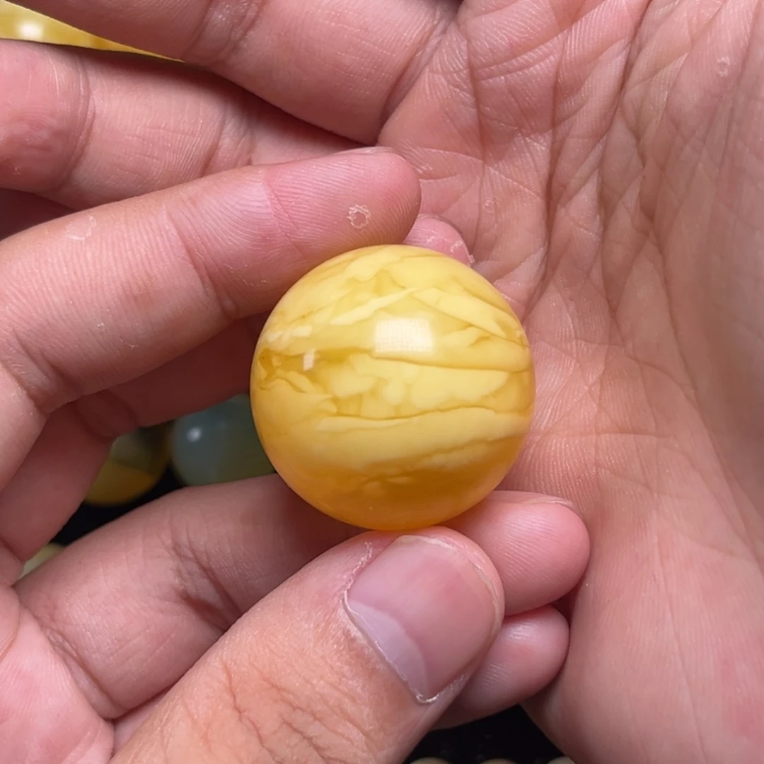 琥珀未镶嵌裸石蜜蜡圆珠29