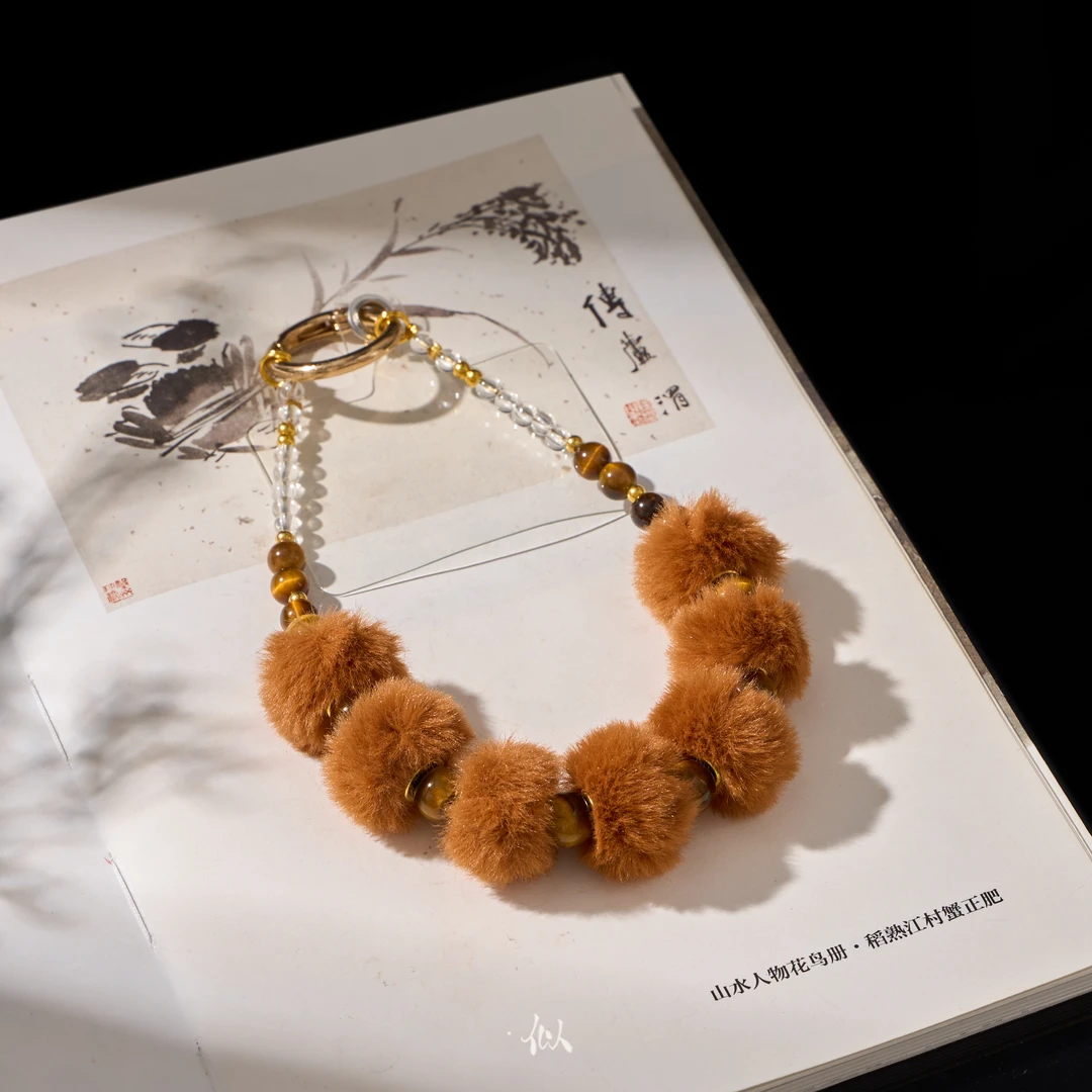 L【森空】·似梓珠宝· 虎睛石白水晶手机挂 多样性发一 SZCC1650213