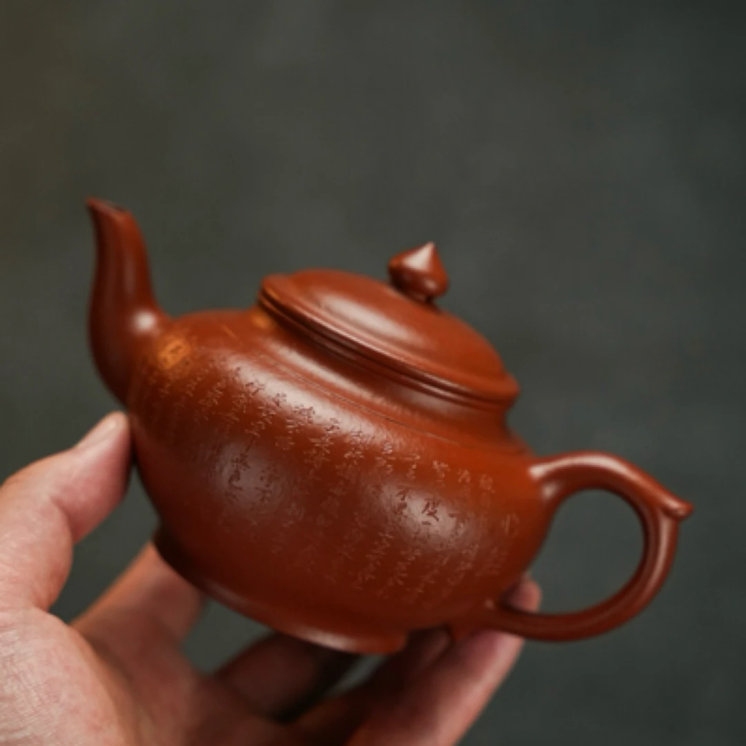 笑樱·紫砂壶 全手工·300cc 30目粗砂朱泥