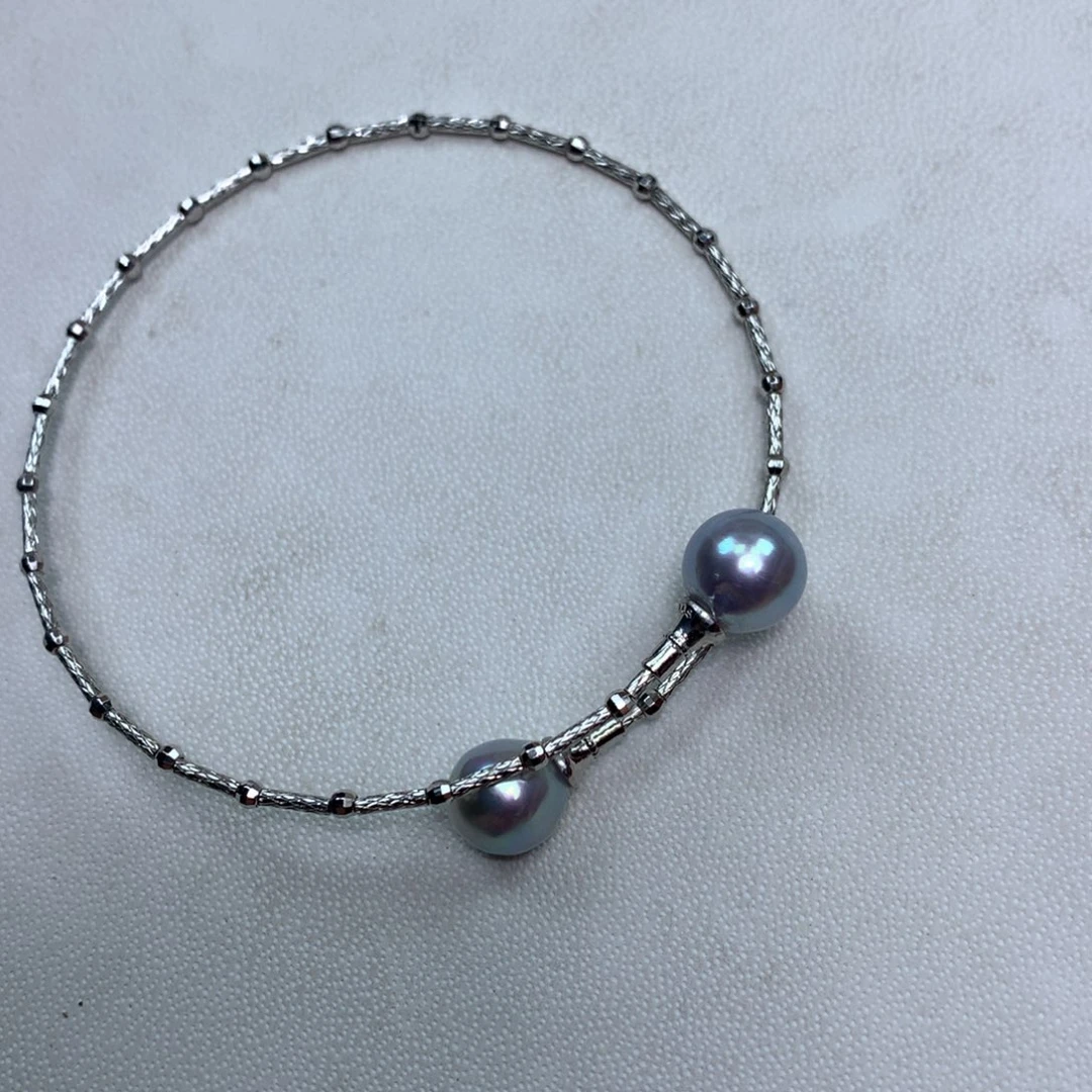 海水珍珠银S925镶嵌手绳