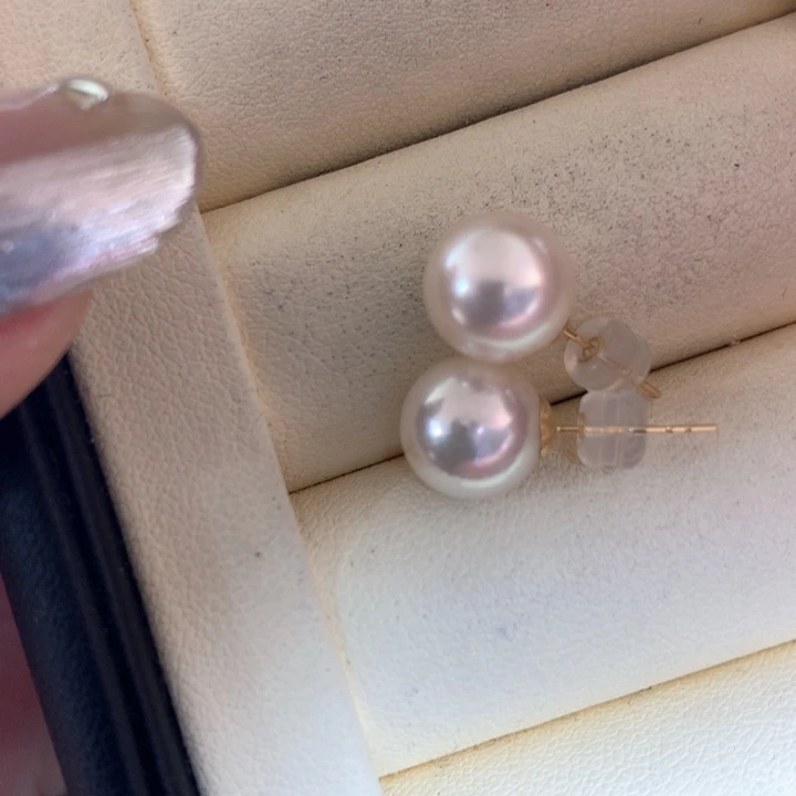 18K金镶嵌耳饰海水珍珠