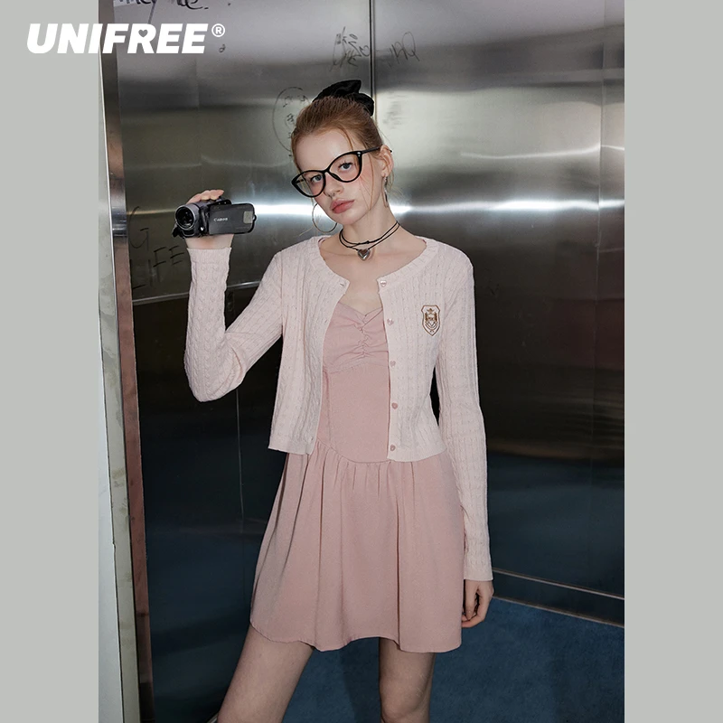 【老板娘夏天】UNIFREE显瘦纯欲吊带连衣裙开衫套装U251I038V1B1