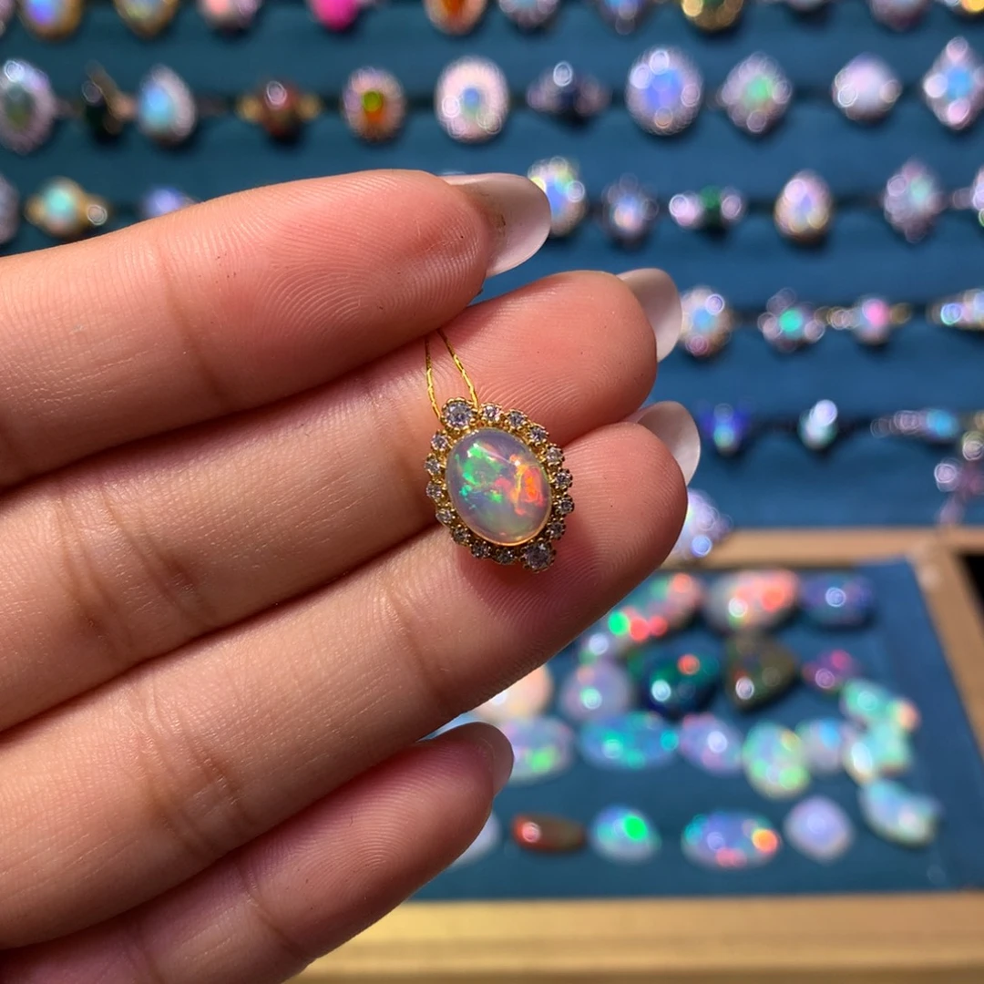 M***Y欧泊银S925镶嵌吊坠款