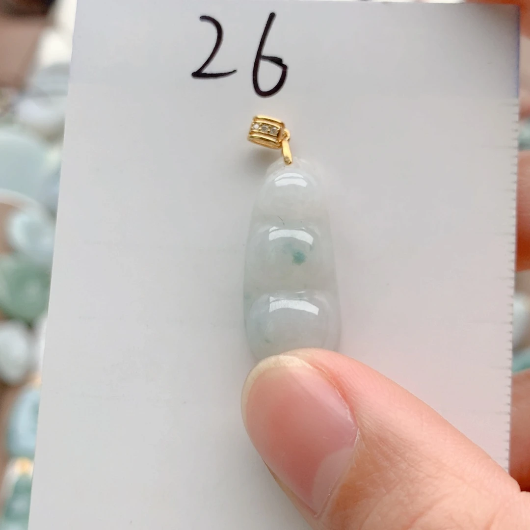 翡翠银S925镀金镶嵌颈饰吊坠