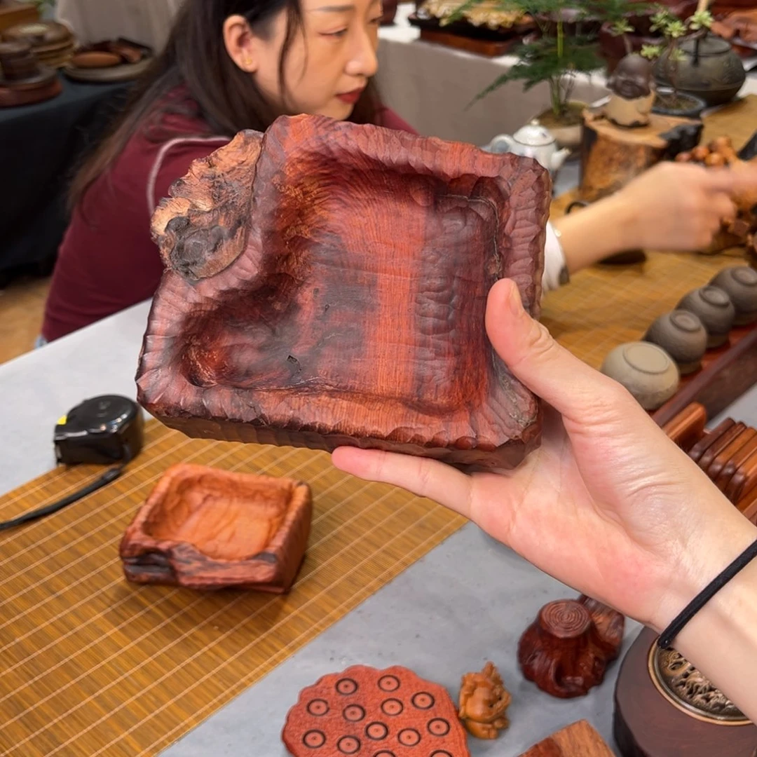 落**花老挝酸枝随形烟缸