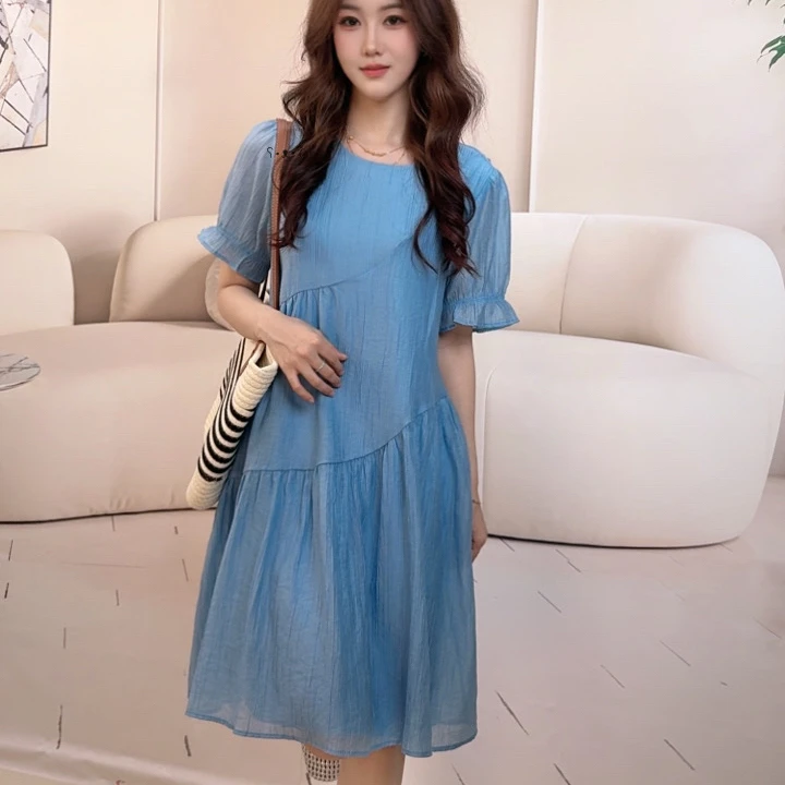 2025年夏天新款裙子 30到50岁减龄遮肚高端女装小个子气质连衣裙