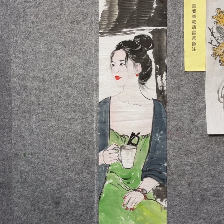 竖款大鱼书画艺术作品