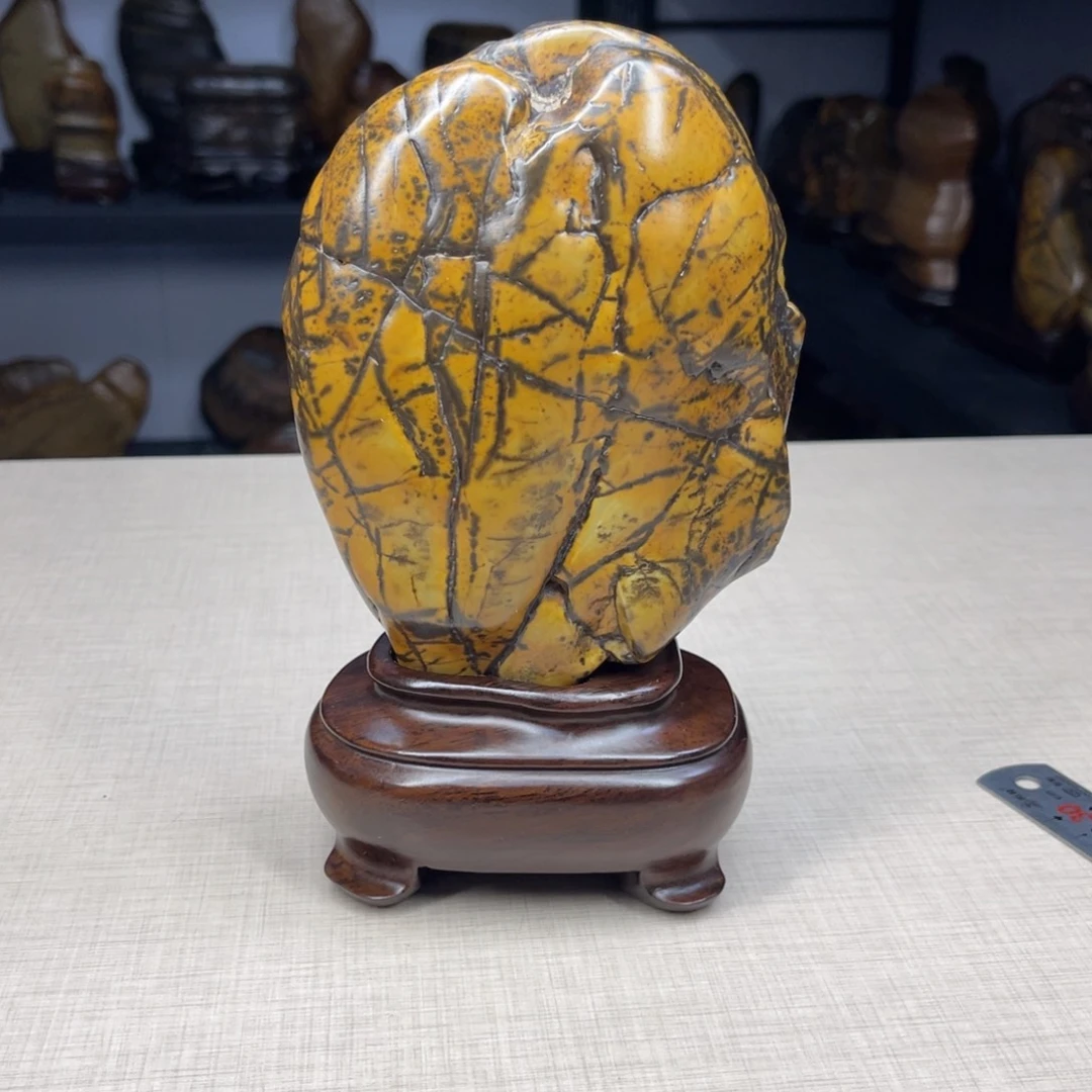 石材广西大化彩玉石配底座