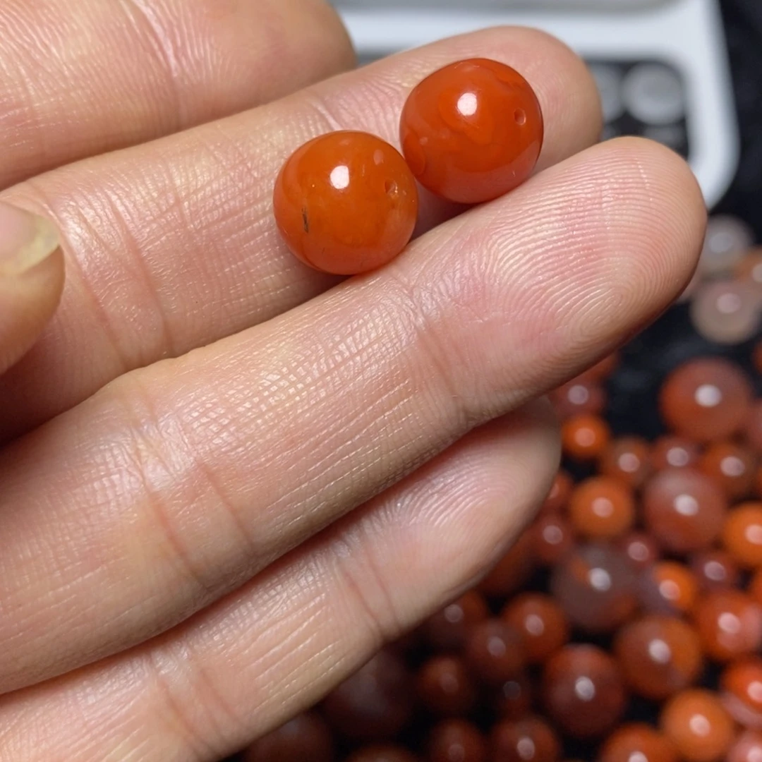 未镶嵌11加毫米圆珠一个91南红玛瑙