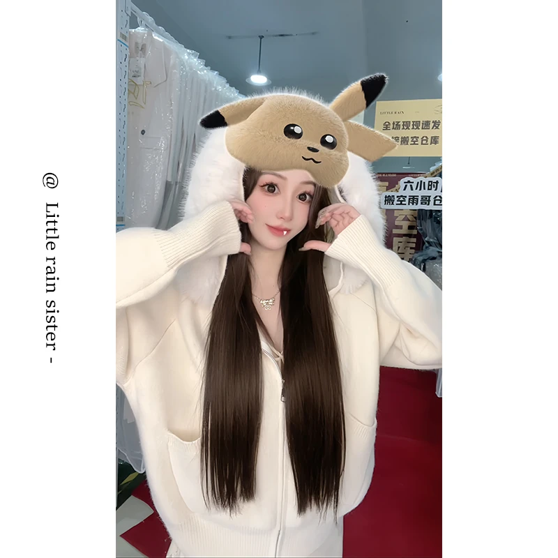 小雨姐姐新款【朵拉开衫】温柔风开衫女设计感连帽针织外套