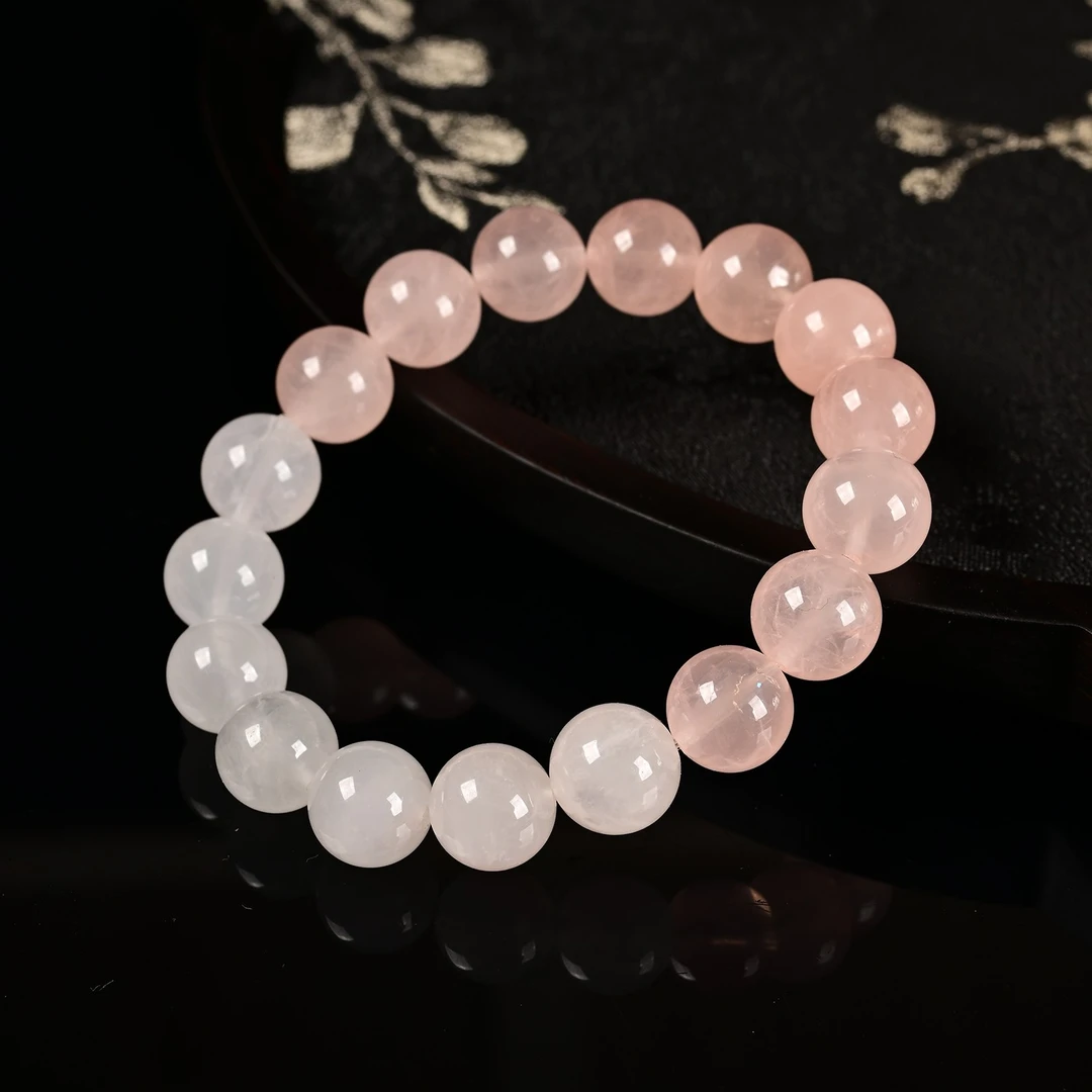 九福晶典 渐变粉水晶手串（多样性发其一）JFJD80355-12mm