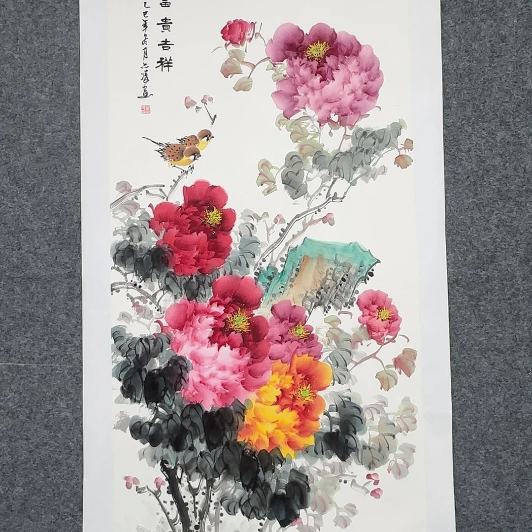 国画100*50纯手绘刘亦凌