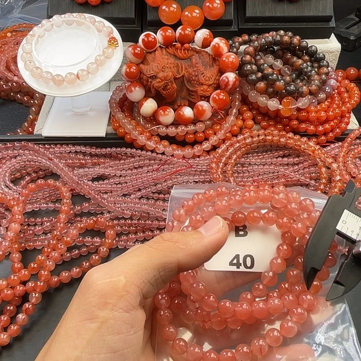 南红玛瑙未镶嵌多样性发货默认微瑕称重7mm