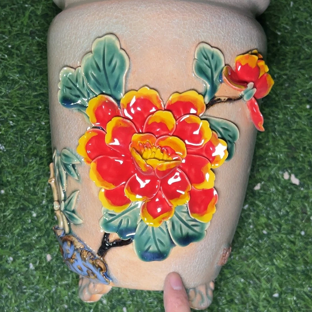 正宗岭南石湾盆放漏