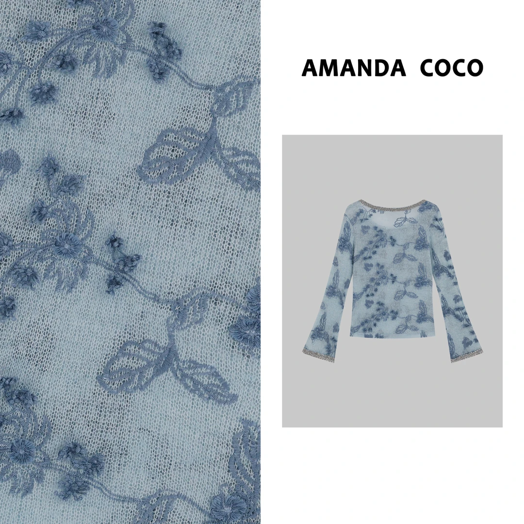 莫奈花园～春夏高定重工串钻刺绣立体花气质毛