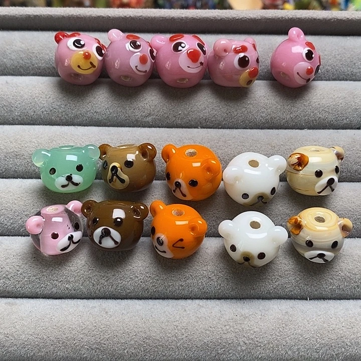 琉璃颈饰随机珠子2个005