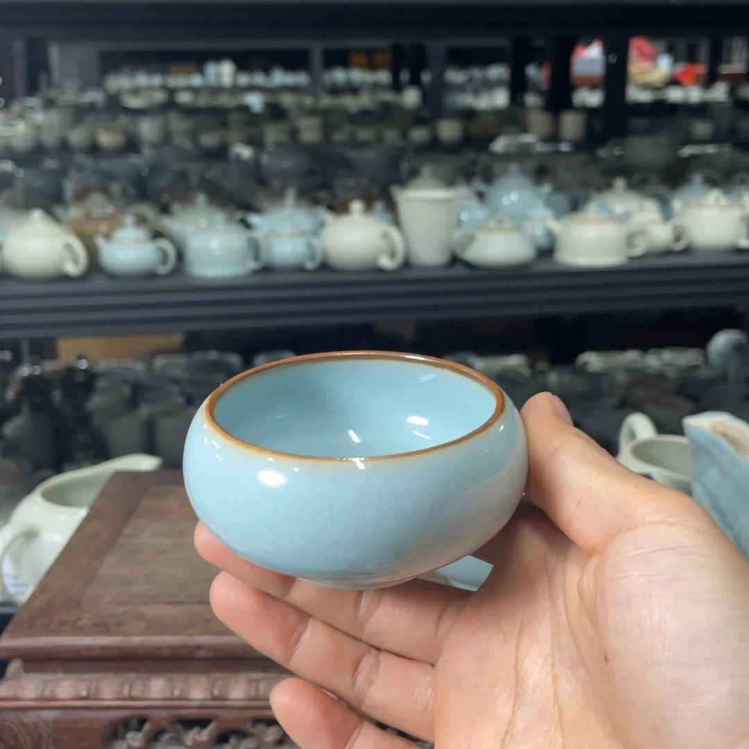 瓷片天青手拉观雪杯