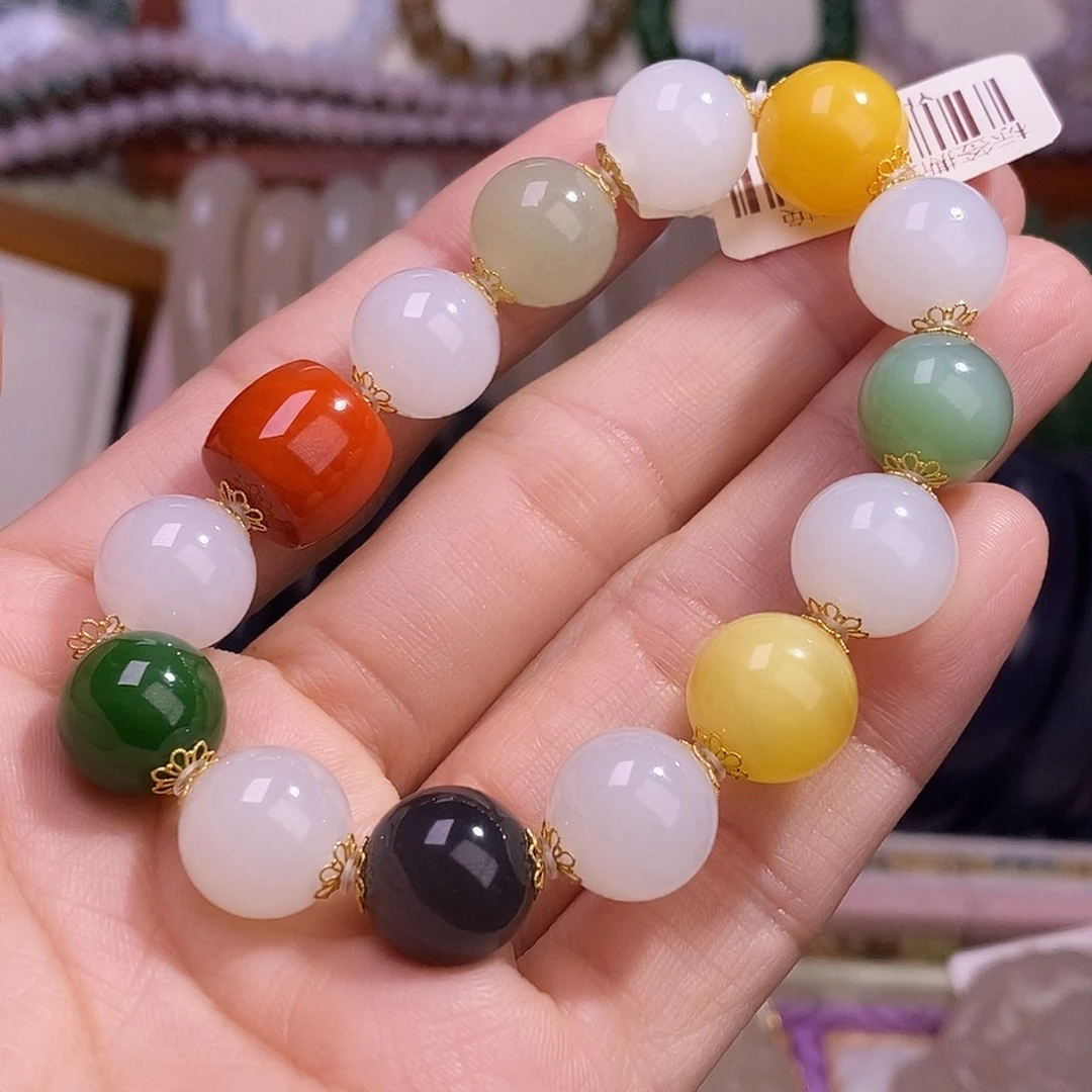 颈饰未镶嵌和田玉多宝手串