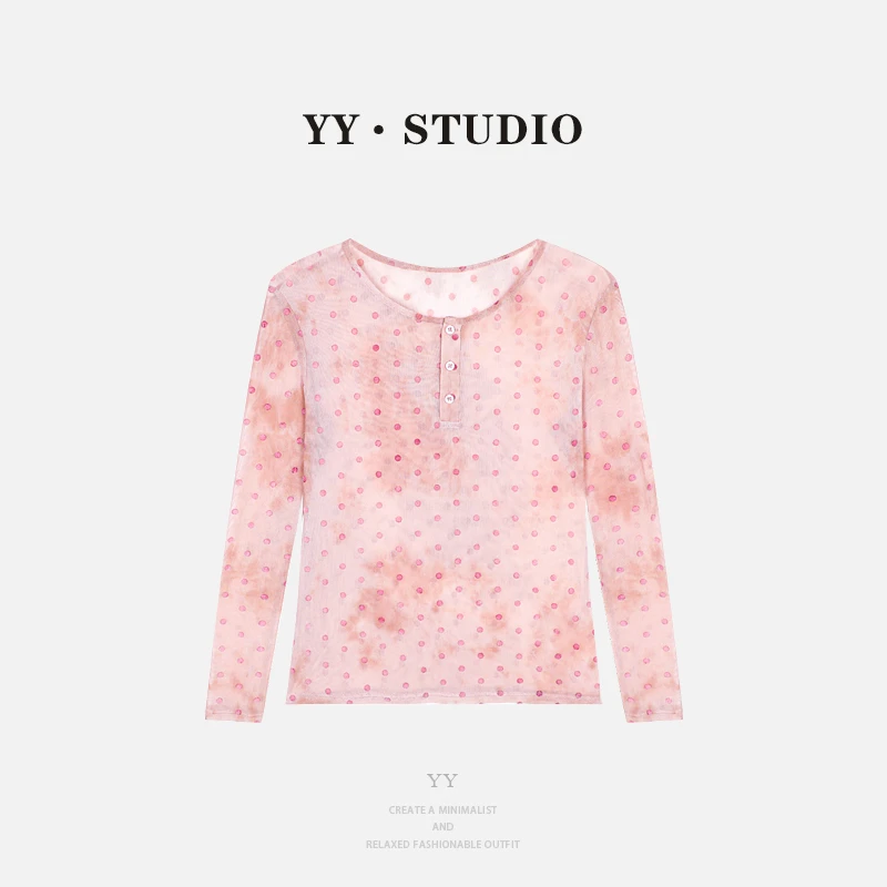 【YANYAN】夏季新款纽扣波点长袖防晒T恤YY-3417