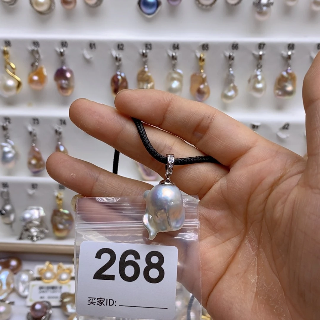 淡水珍珠颈饰银S925镶嵌268