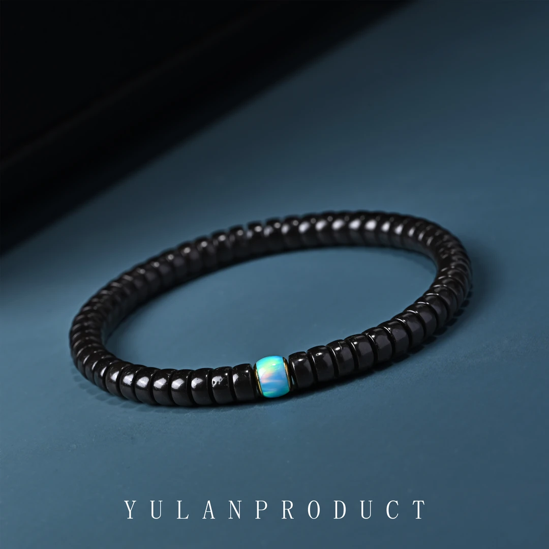 钰澜文玩【杰】椰蒂药片6mm+海洋之心金盾搭配款-精工百搭