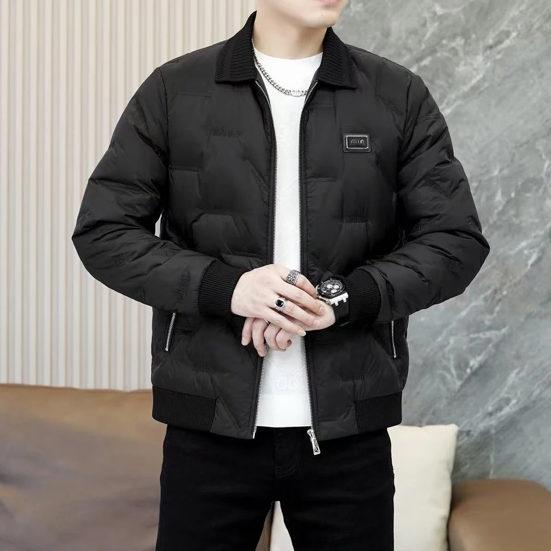 【断码库存】冬季欧货翻领轻薄【90白鸭绒】羽绒服保暖休闲时尚外套男