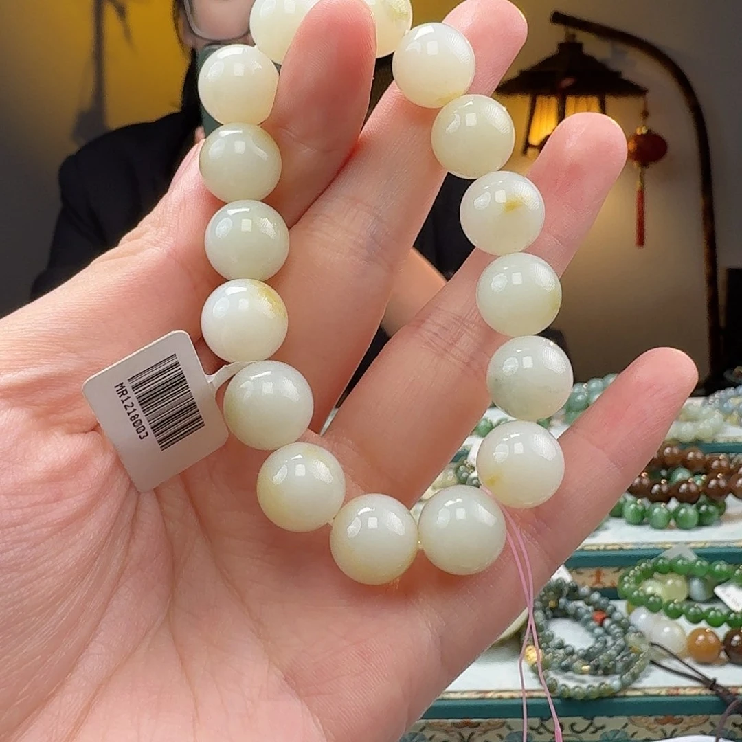 和田玉手串未镶嵌生*花