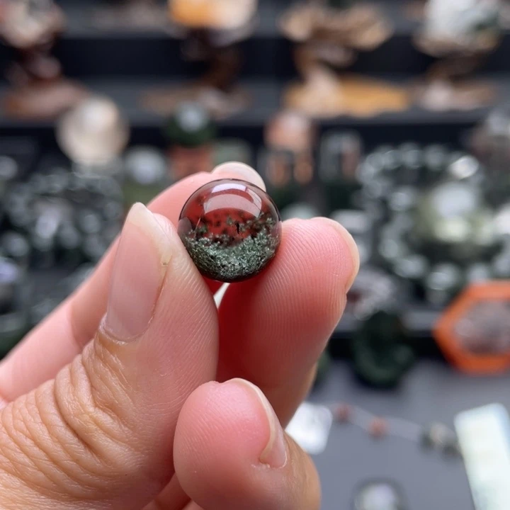 森***淼未镶嵌水晶颈饰绿幽灵单珠打孔定制不退换