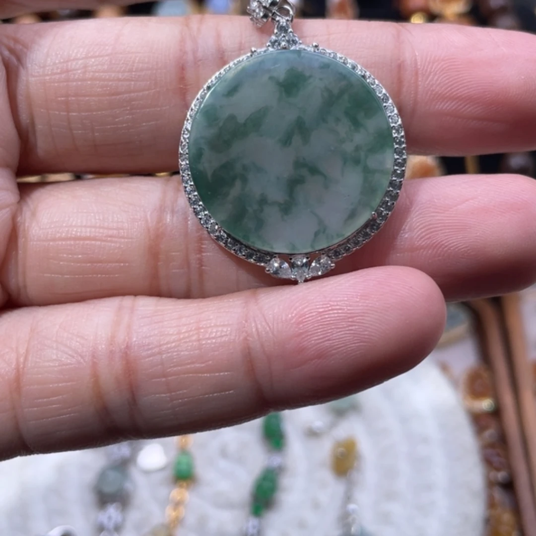 翡翠银S925镶嵌颈饰