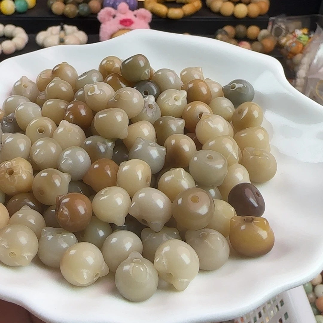 菩提根/象牙果手串卡12灰月光猫头20颗➕10颗