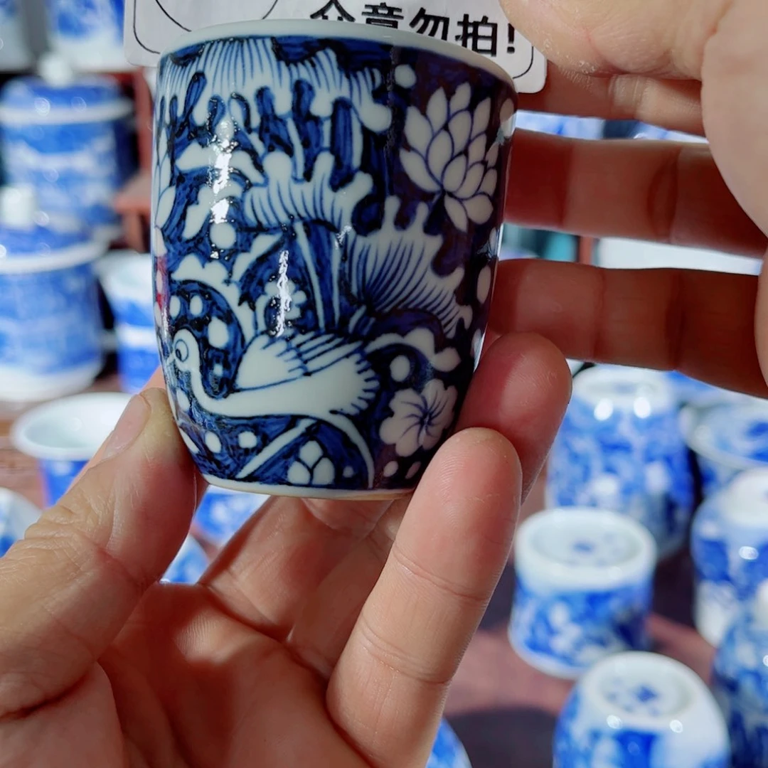 杯子全手工手绘的陶瓷