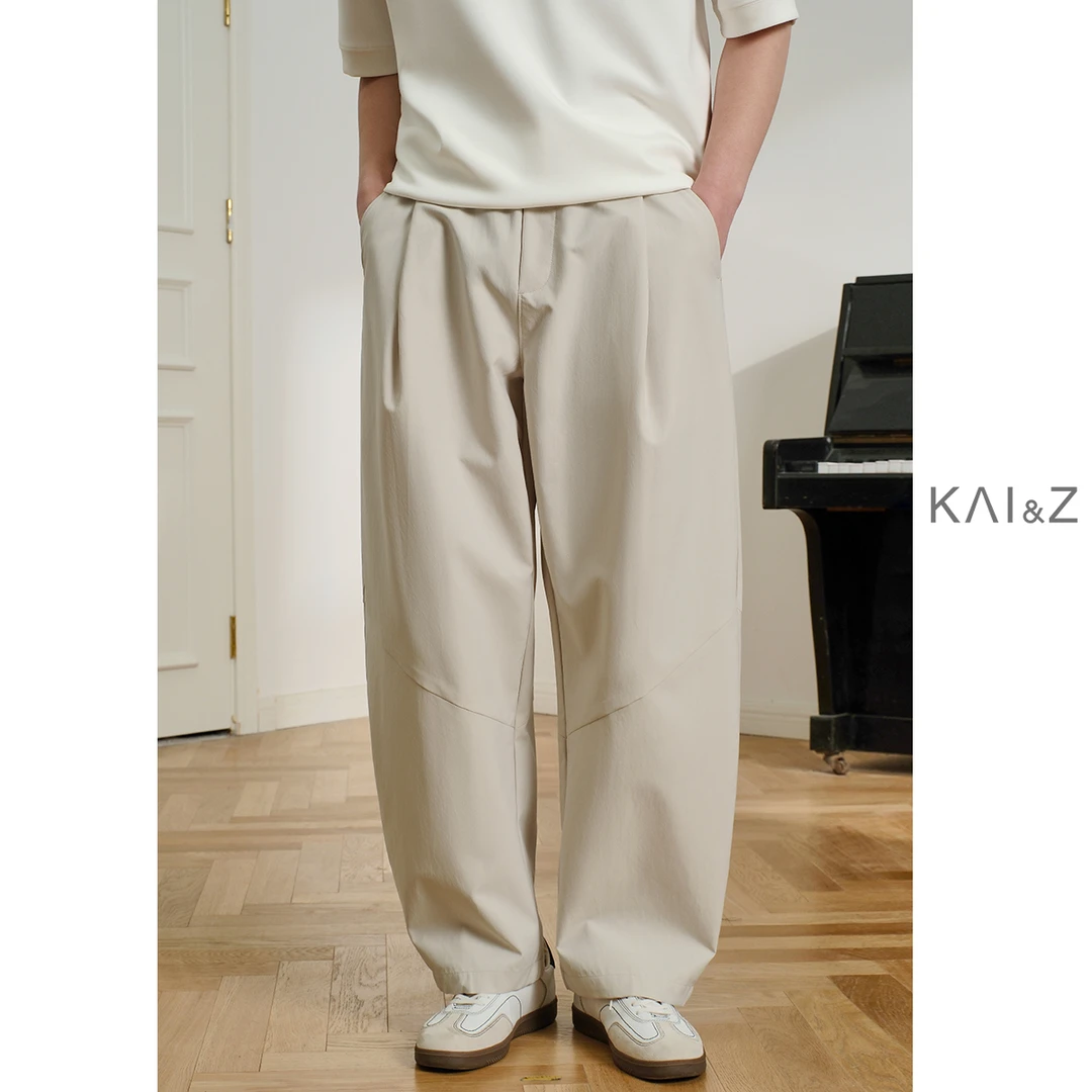 日系廓形弯刀裤男春夏季薄款2025新美式工装宽松直筒休闲裤香蕉裤